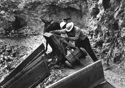 People working in Harding Pegmatite Mine