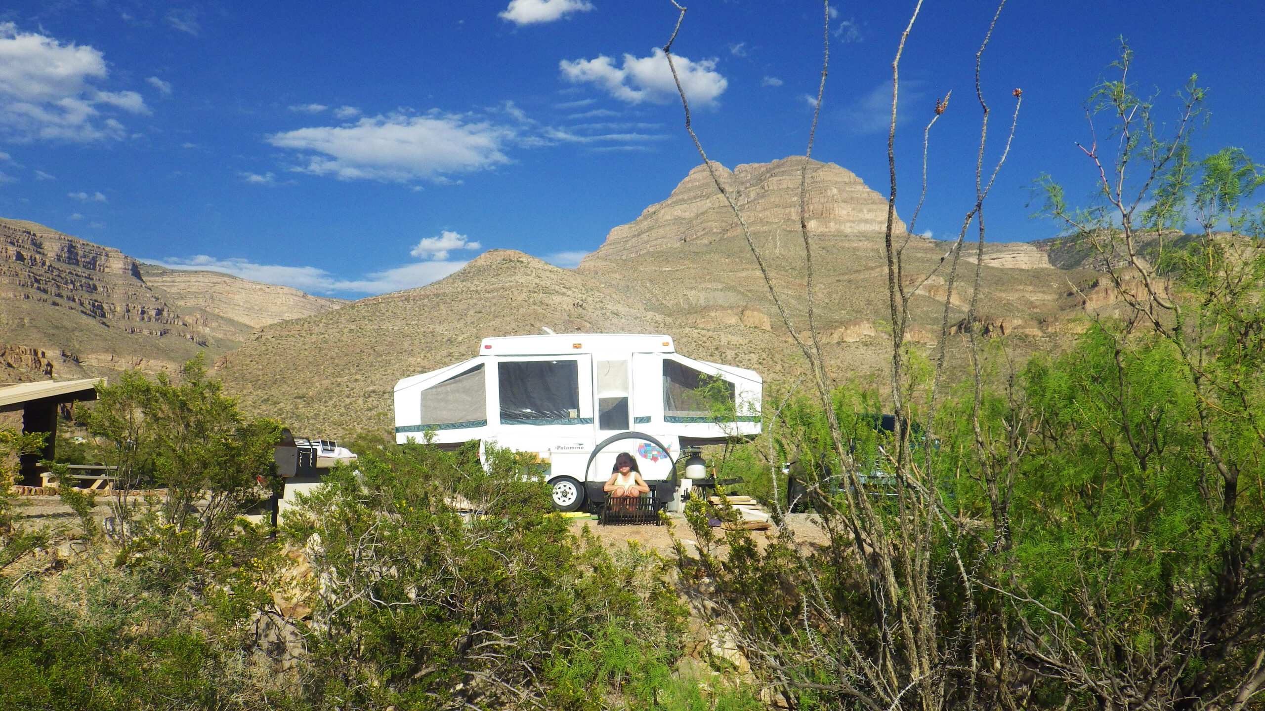 (Pop Up Camper at Oliver Lee Memorial State Park)