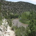 A river winding through mountains