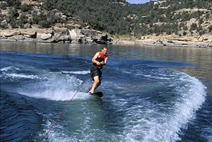 Person water skiing